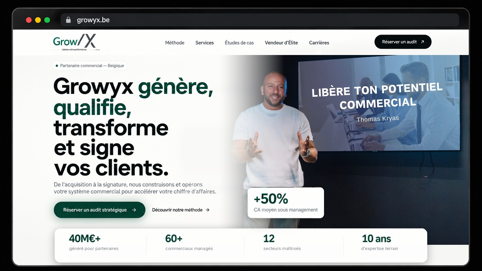Site web réalisé par HelloLead pour Growyx