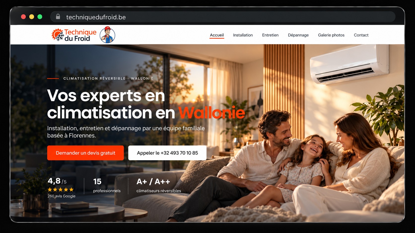 Site web réalisé par HelloLead pour Technique du Froid
